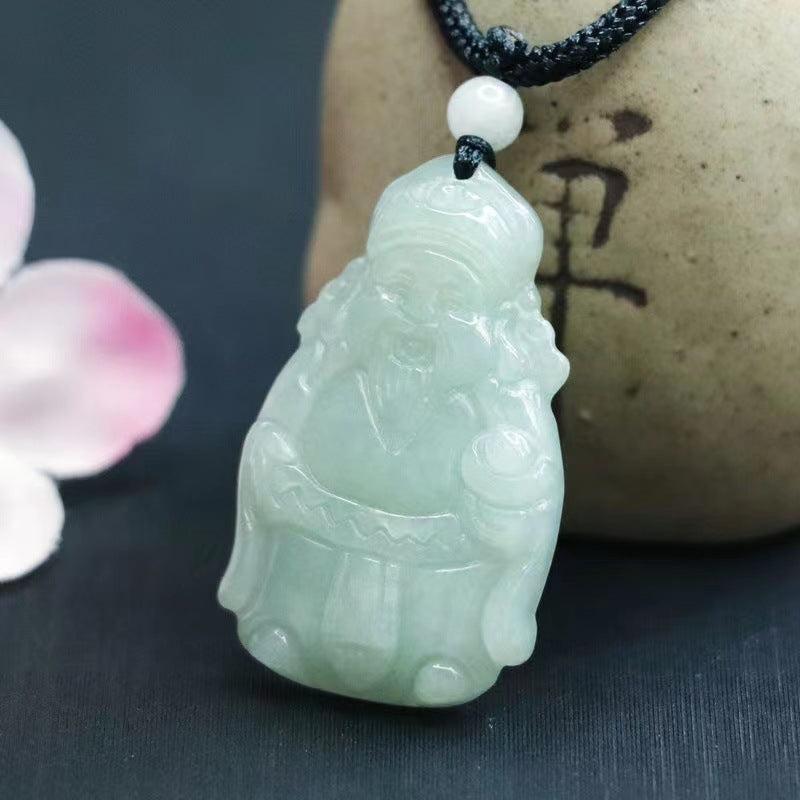 Jade Jewelry Fortune's Favor God of Wealth Pendant