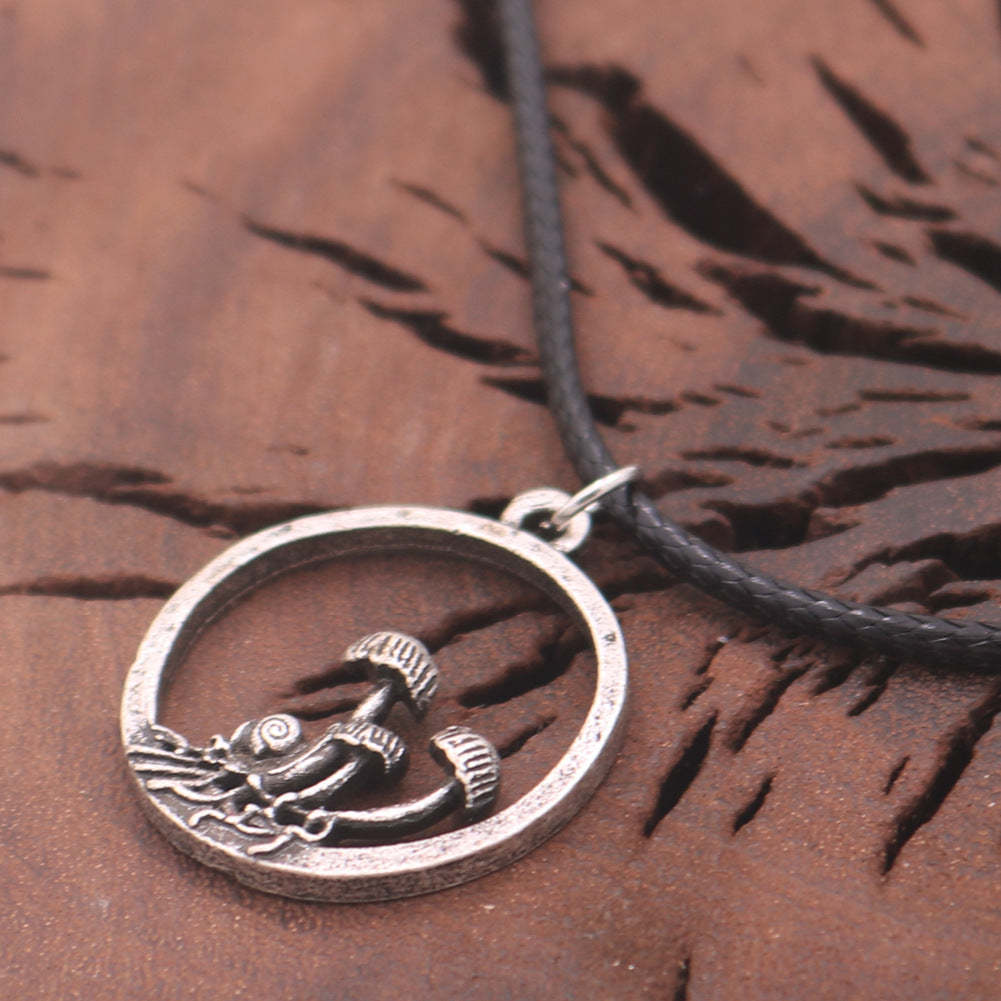 European Mushroom Circle Pendant Necklace from Planderful - Norse Legacy