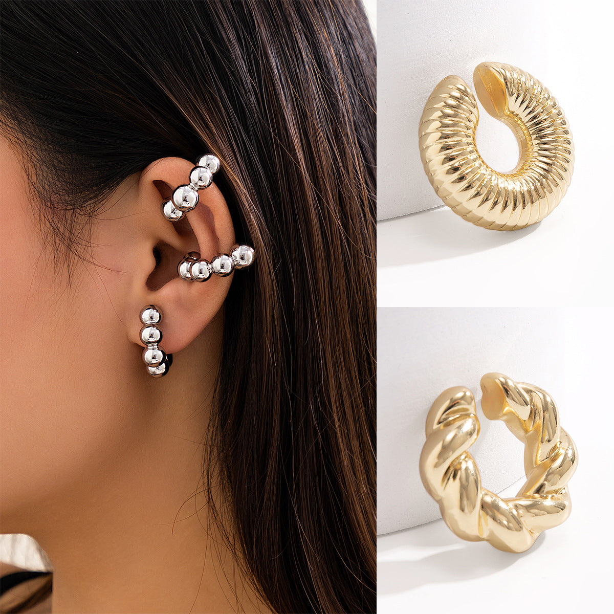 Exquisite Single-Sell Cross-border Color Thread Ear Clip with Chic Design