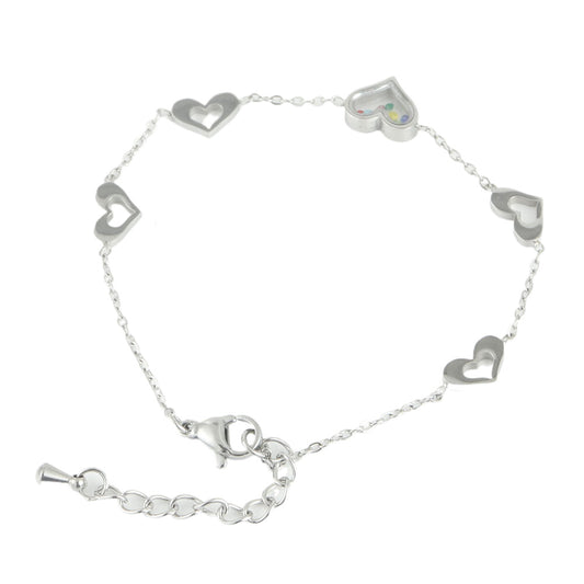 Titanium Steel Heart Bracelet for Women - Elegant Stainless Steel Charm Accessory