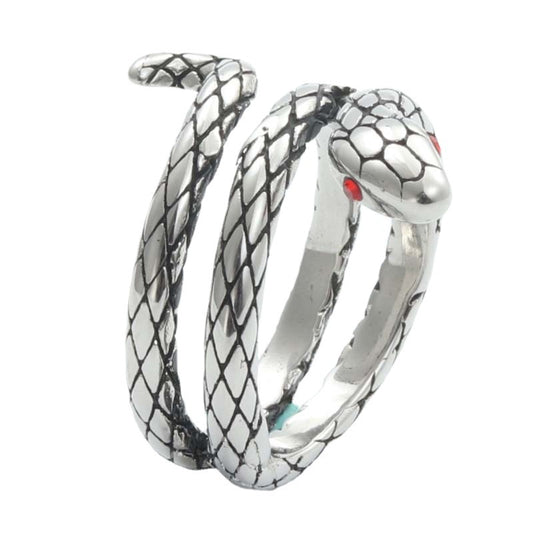 Titanium Steel Retro Snake Ring for Men - Stylish Animal Design Jewelry