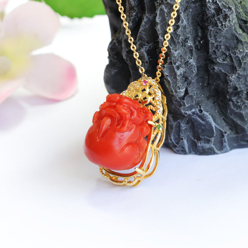 Red Agate Pixiu Fortune Necklace