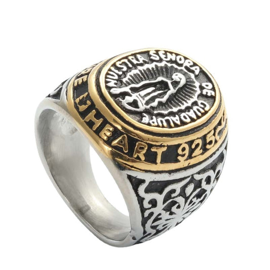 Titanium Steel Islamic Virgin Ring for Men - Retro Trendy Letter Accessory from Manufacturer