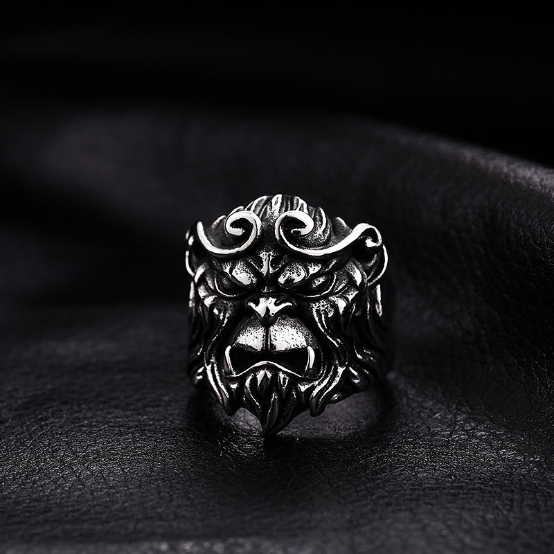 Wukong Men's Personalized Titanium Steel Monkey Ring