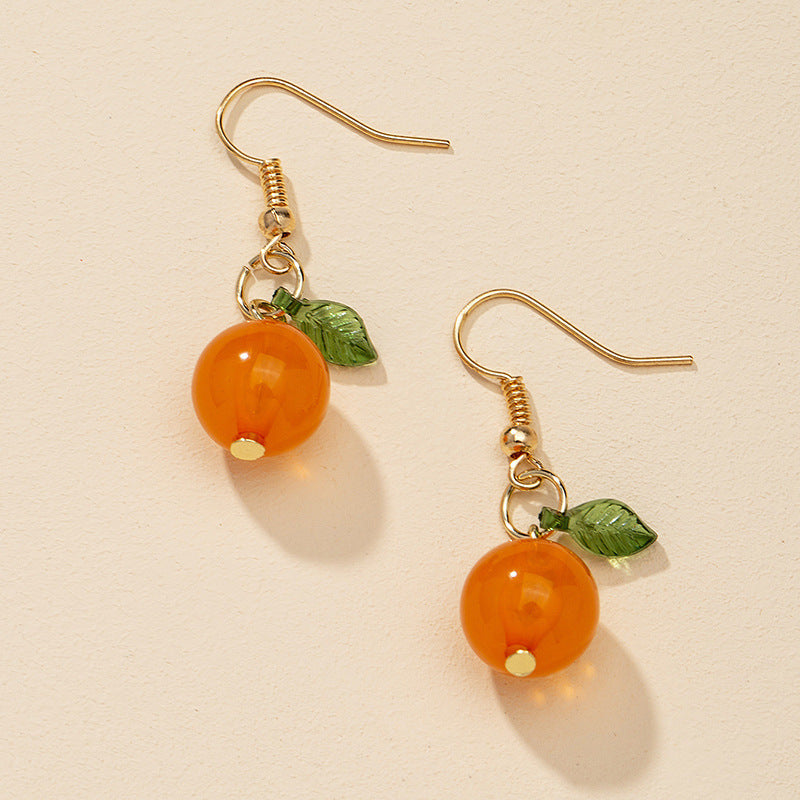 Trendy Orange Fruit Earrings - Vienna Verve Collection