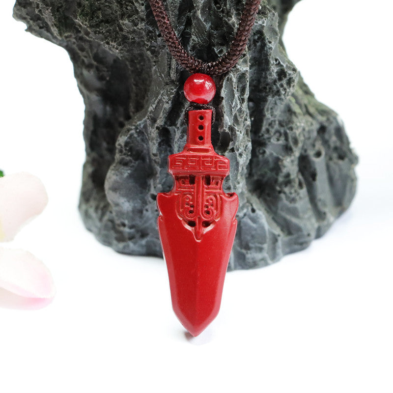 Demon Sword of Fortune's Favor Cinnabar Pendant