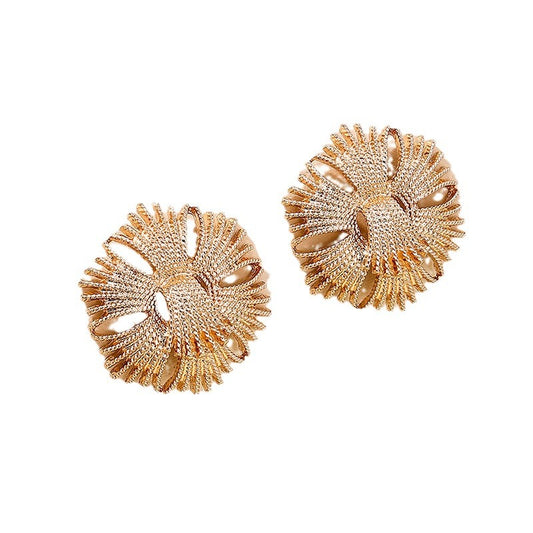 Medieval Elegance: Vienna Verve Metal Tassel Chest Flower Earrings