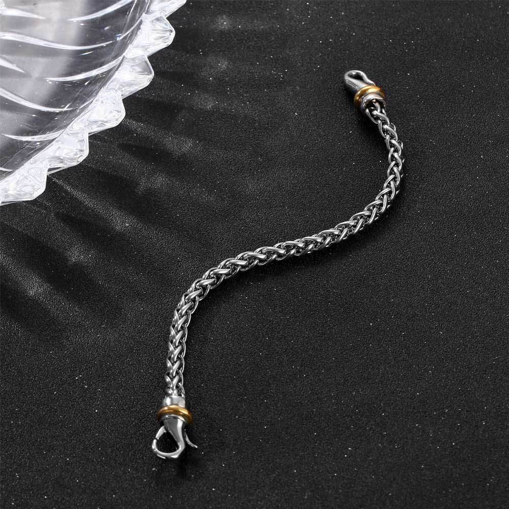 Titanium Steel Gold-Plated Twist Bracelet for Trendy Men - Hip-Hop Fashion Accessory