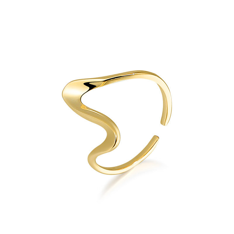 Irregular Wave Opening Sterling Silver Ring