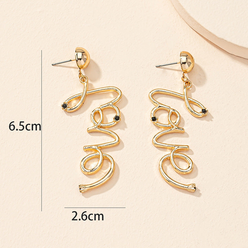 Love Letter Asymmetric Exaggerated Earrings