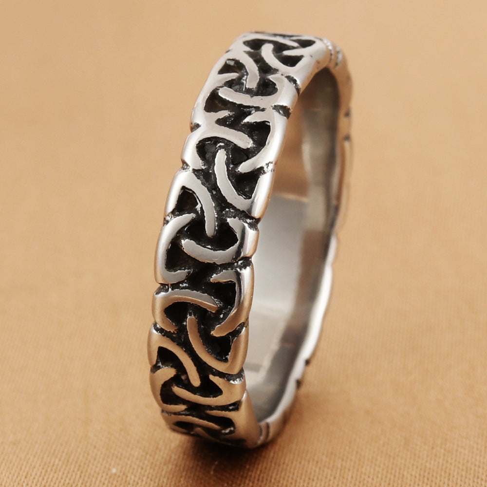 Personalized Retro Viking Ring for Men - Trendy Titanium Steel Totem Jewelry