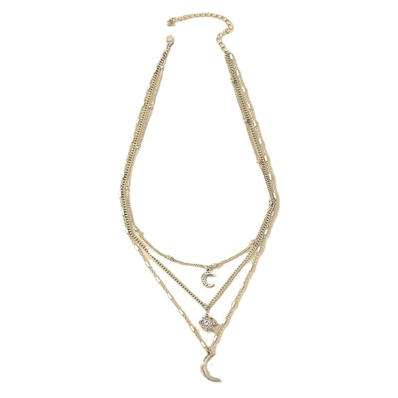 Luxurious Vienna Verve Triple-Layer Collarbone Necklace - Metal Jewelry Piece