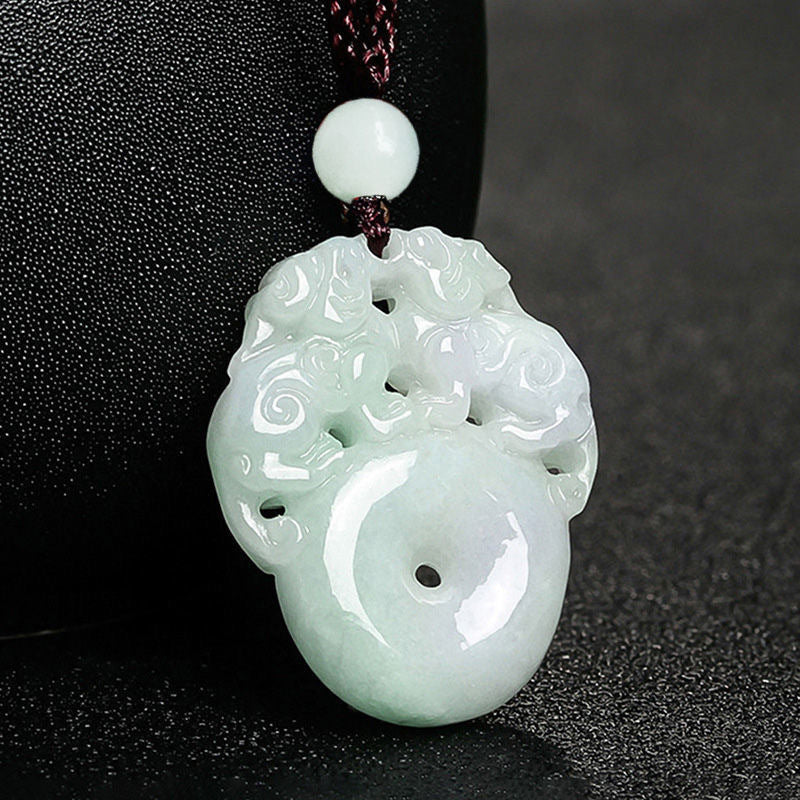 Jade Pixiu Necklace with Sterling Silver Safety Buckle