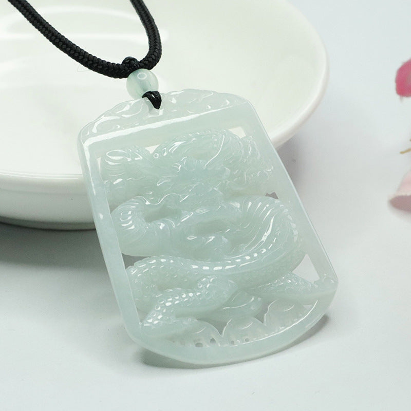 Myanmar A-grade Jade Dragon Pendant from the Planderful Collection