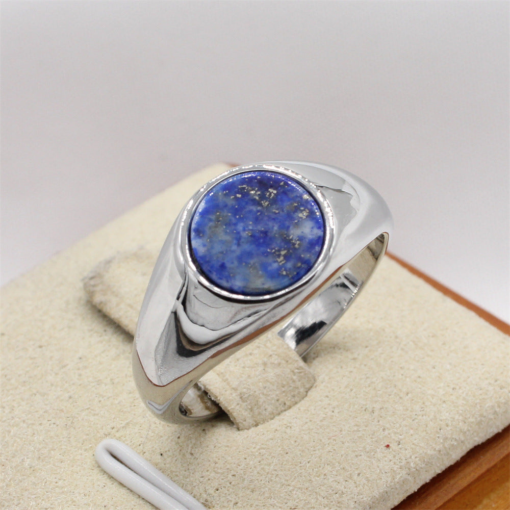 Everyday Genie Titanium Steel Gem Ring for Men and Women