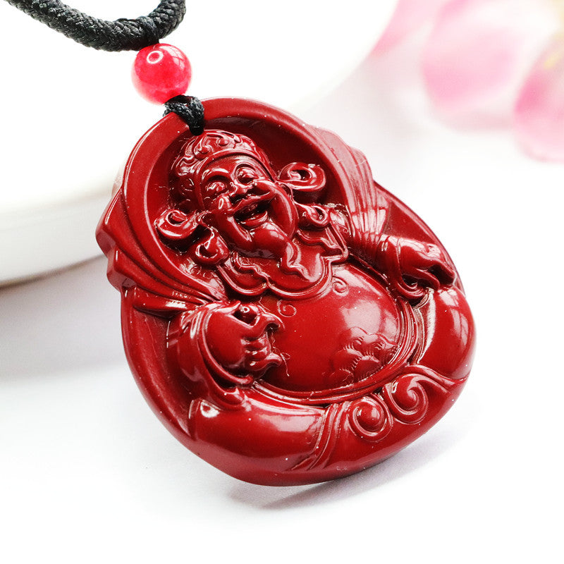 Cinnabar Pendant Purple Gold Sand God of Wealth Pendant Jewelry