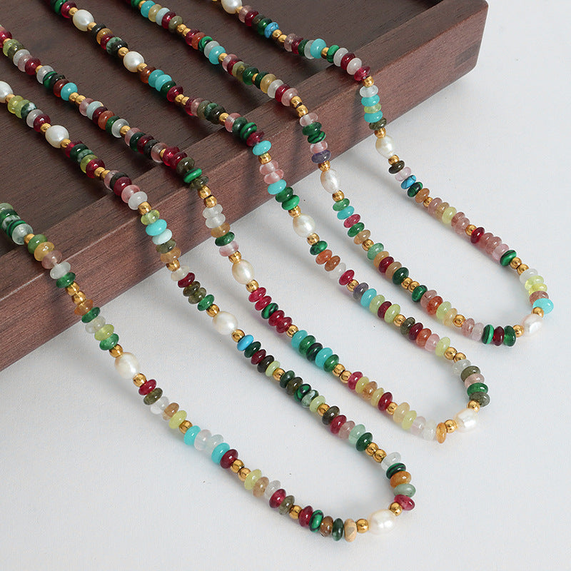 Dopamine Infused Bohemian Freshwater Pearl & Natural Stone Jewelry Set