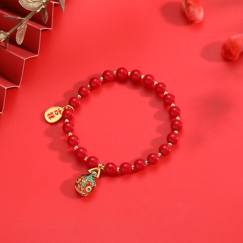 Festive Red Stone Bracelet for Prosperity and Blessings