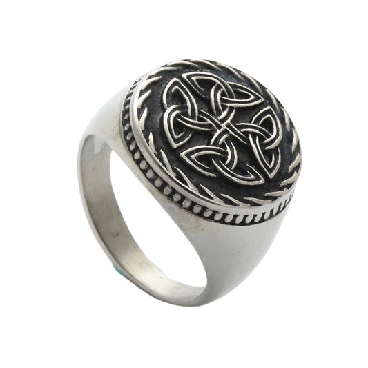 Titanium Steel Engraved Ring for Men - Retro Hipster Punk Design Direct from Manufacturer