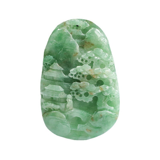 Scenic Jade Pendant in Sterling Silver