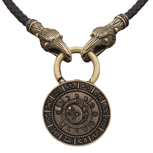 Moon Amulet Necklace - Norse Legacy Vintage Style for Men - Wholesale Supply