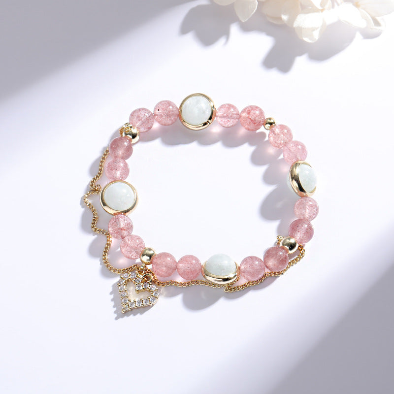 Fortune's Favor Sterling Silver Crystal and Moonlight Stone Bracelet