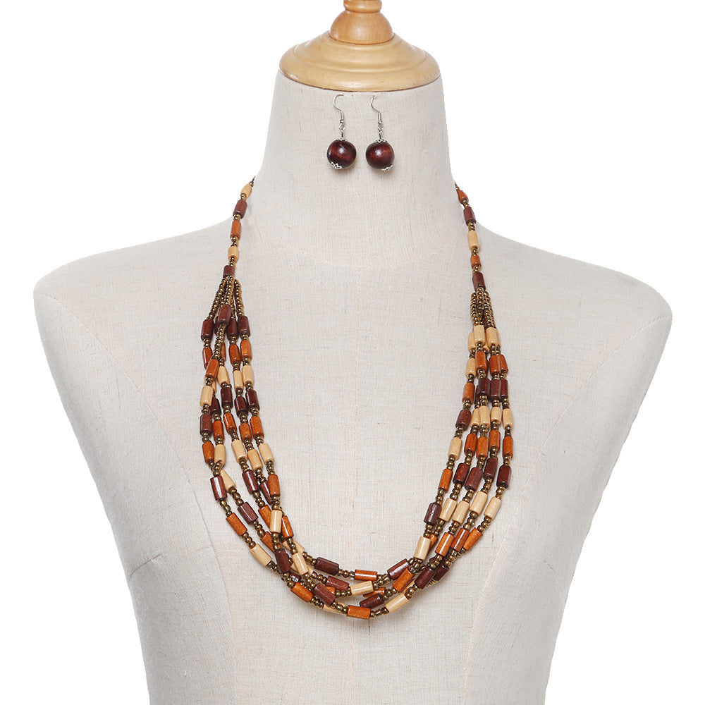 Wooden Bead Necklace Set - Savanna Rhythms Collection