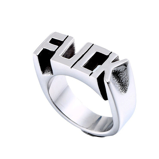 Custom Engraved Titanium Steel Ring for Men - Vintage Style Wholesale Jewelry