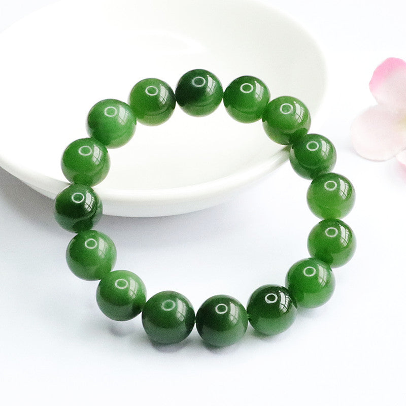 Handcrafted Sterling Silver Jade Bracelet from the Fortune's Favor Collection