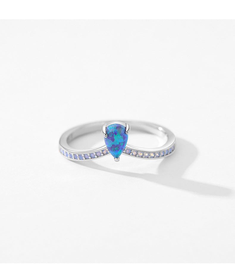 European and American Style Sterling Silver Opal Ring - Everyday Genie Collection