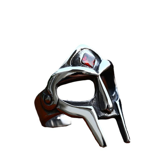 Retro Titanium Steel Mask Ring Set with Stone for Men - Wholesale Stainless Steel Jewelry Collection