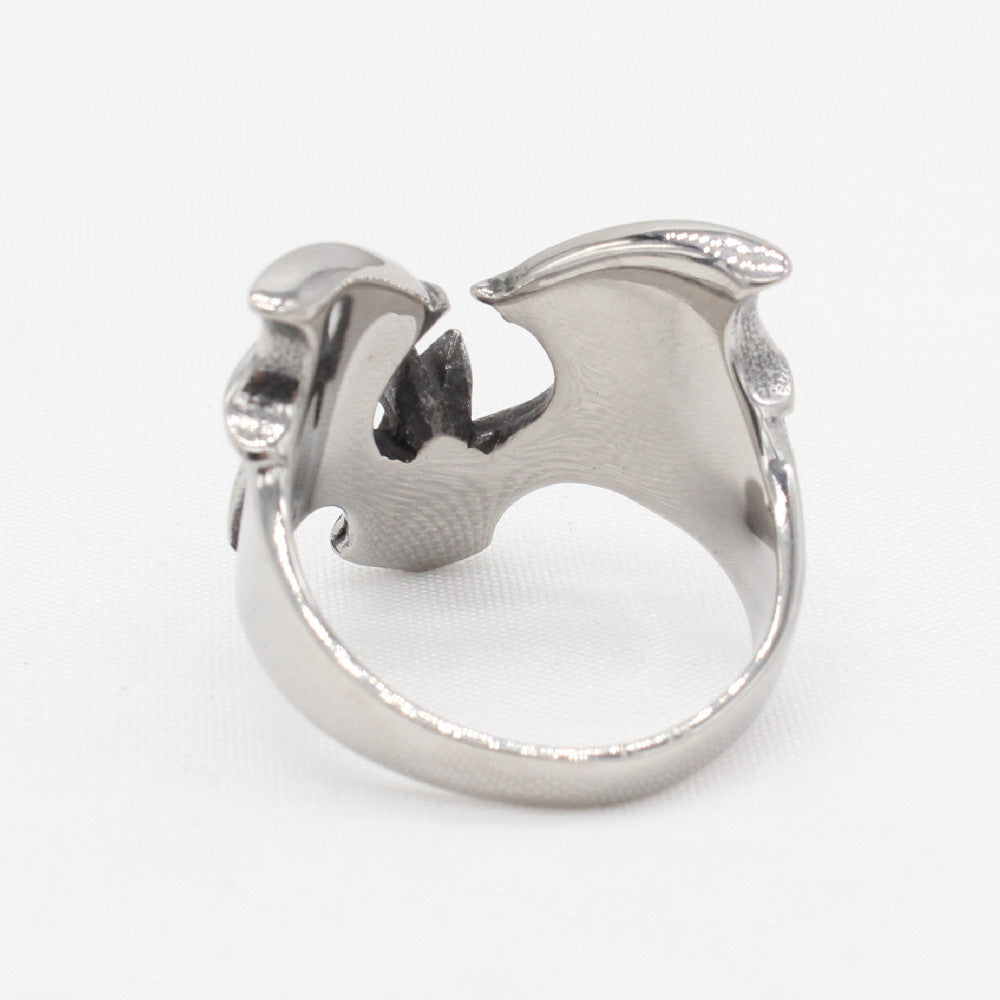 Flying Bat Titanium Steel Ring for Men