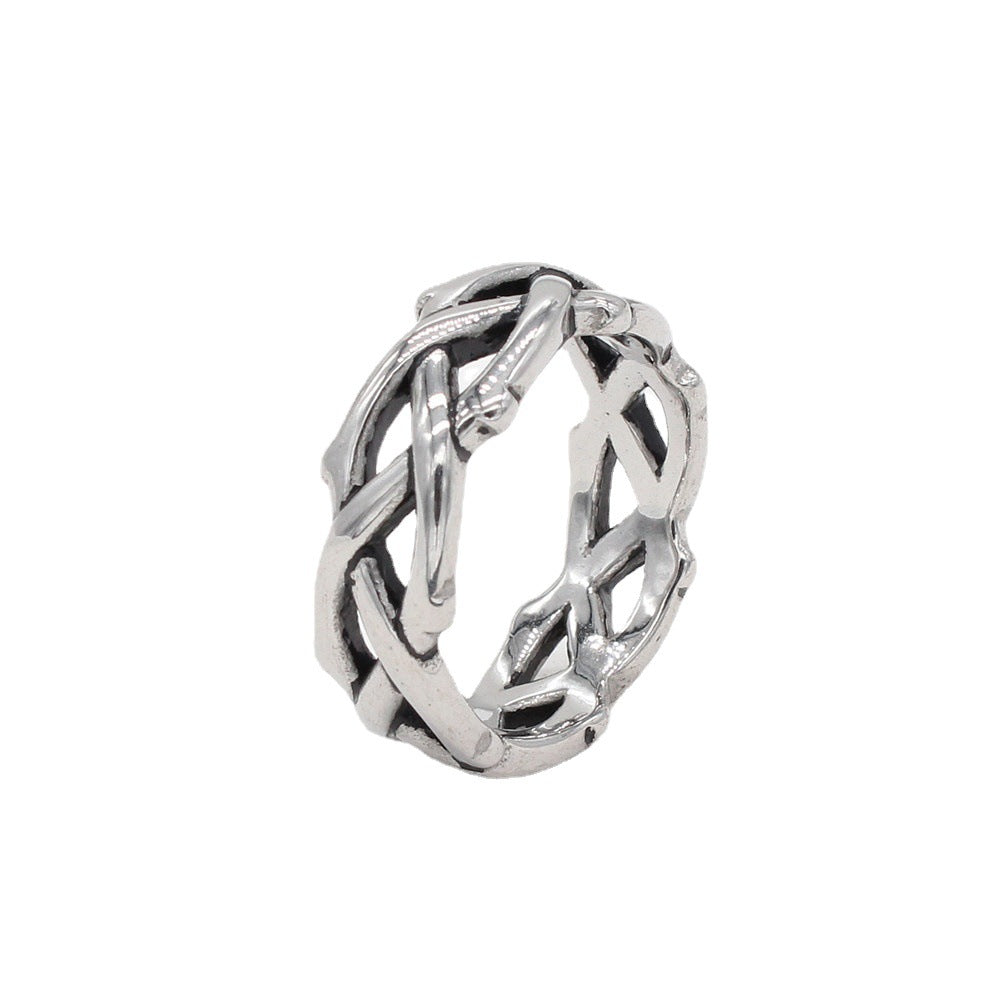 Simple European and American Thorn Crown Men's Titanium Steel Ring