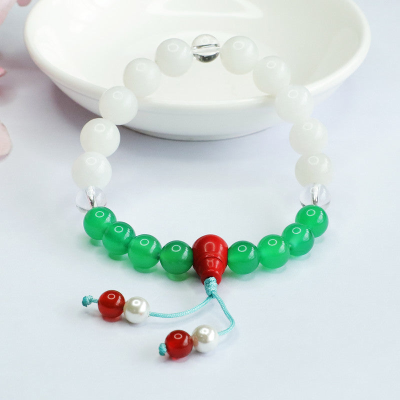 Elegant Chinese Wind Sterling Silver Jade Bracelet