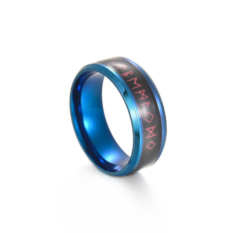 Warm Viking Titanium Steel Ring for Men - European and American Wholesale Jewelry