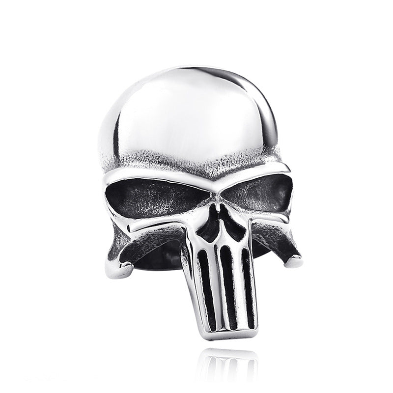 Customizable Vintage Men's Titanium Steel Punisher Ring - Statement Fashion Jewelry