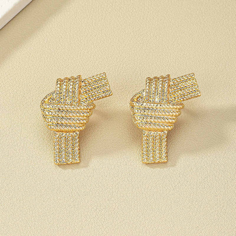 Regal Bow Textured Earrings - Planderful Vienna Verve Collection