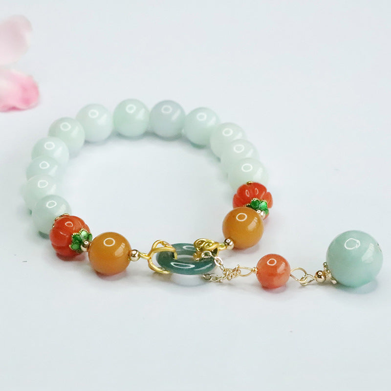 Jade Fortune Bracelet - Sterling Silver Retro Jewelry