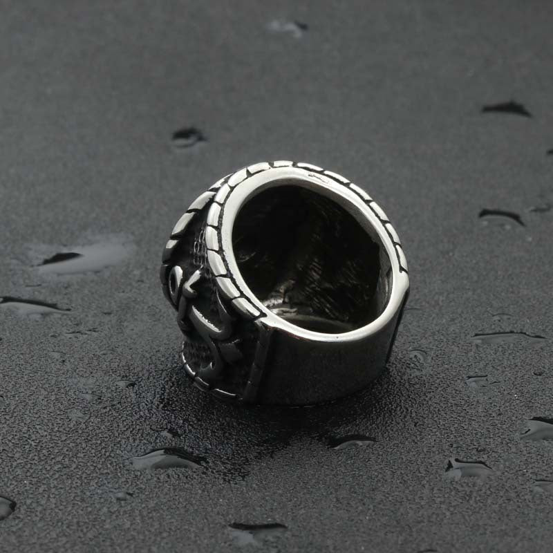 Titanium Steel Compass Ring for Men - Retro Punk Direction Pointer Jewelry