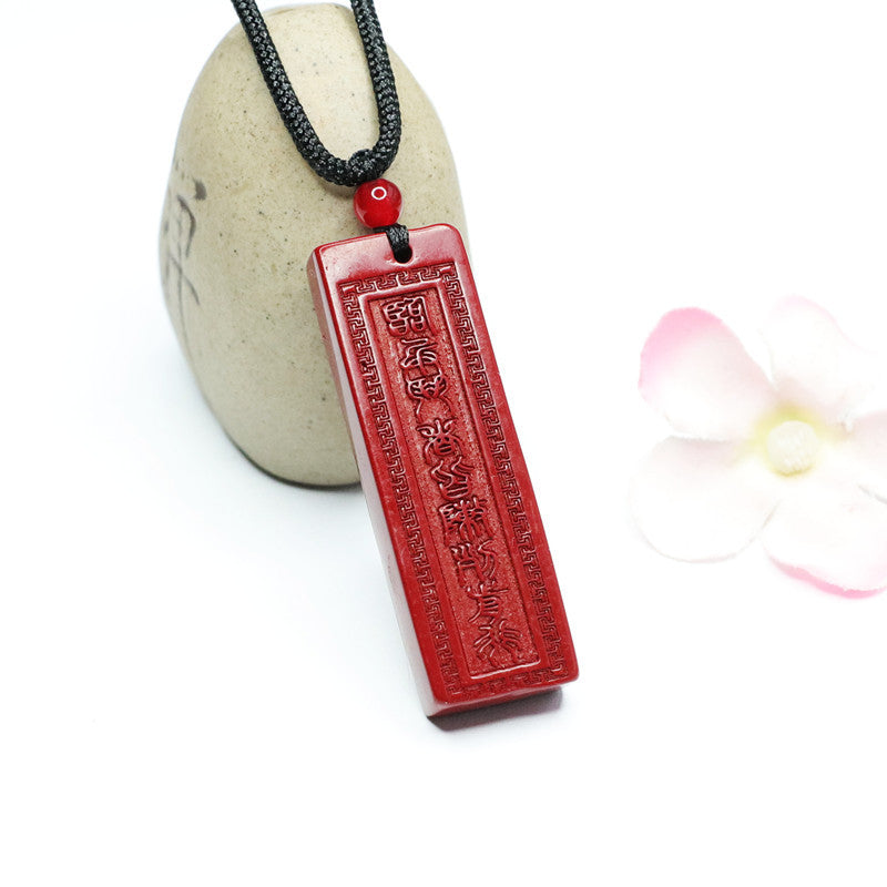 Cinnabar Pendant Purple Gold Sand Nine-character Mantra Pendant