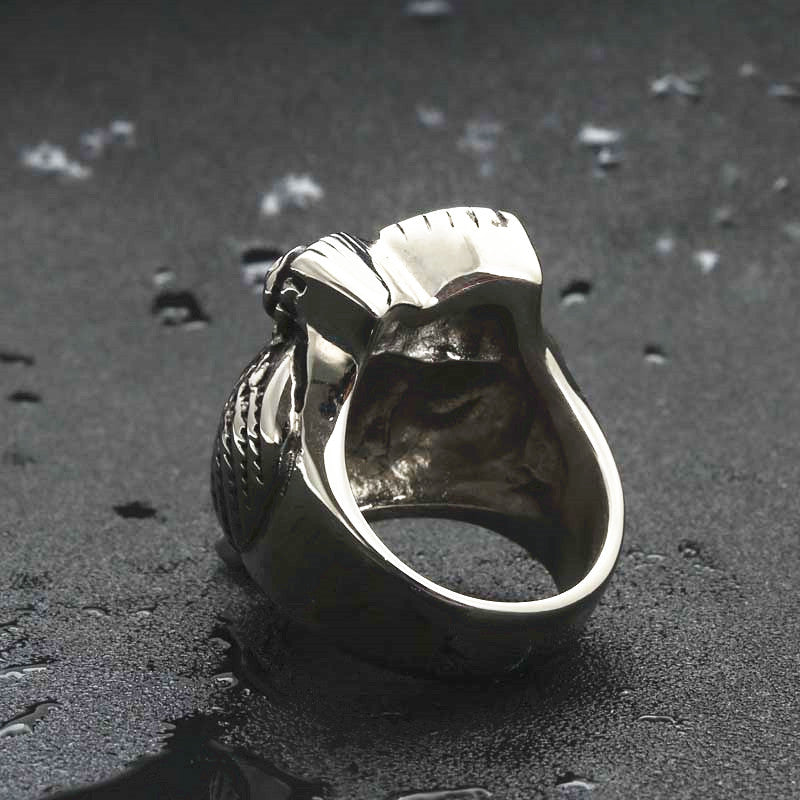 Titanium Steel Owl Ring for Men - Retro Punk Style Animal Accessory