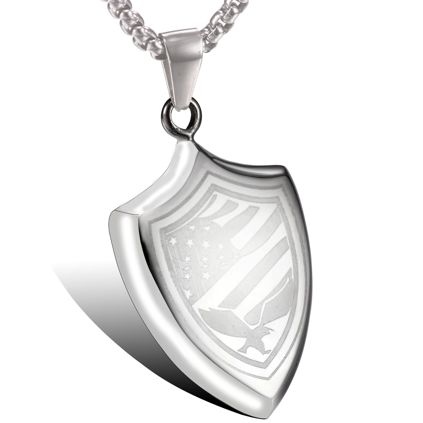 Titanium Steel Seagull Shield Pendant for Men - Retro Personalized Jewelry from Planderful's Everyday Genie Collection