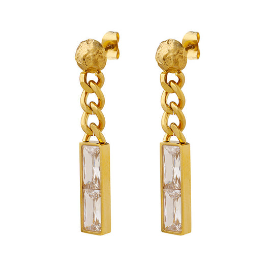 Everyday Genie Metal Earrings with Zircon Inlay