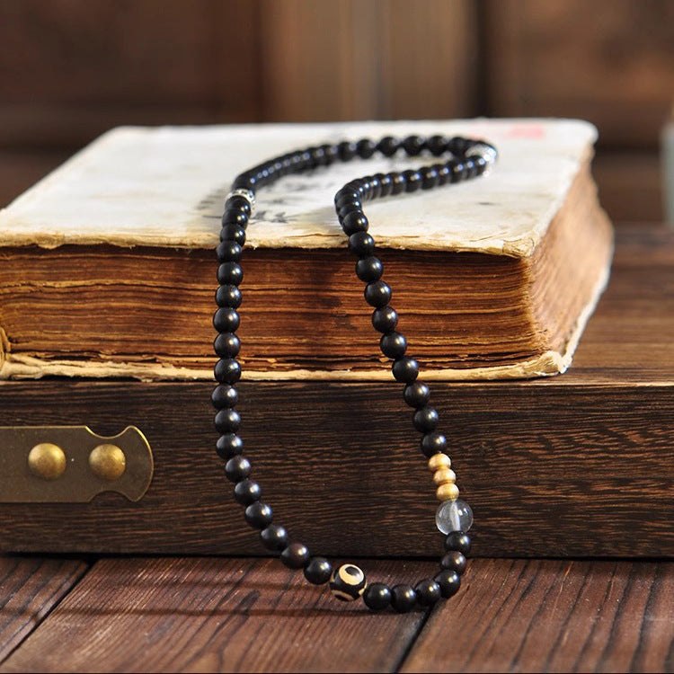 Ancient Style Sterling Silver Moonlight Bracelet with Sandalwood Crystal beads