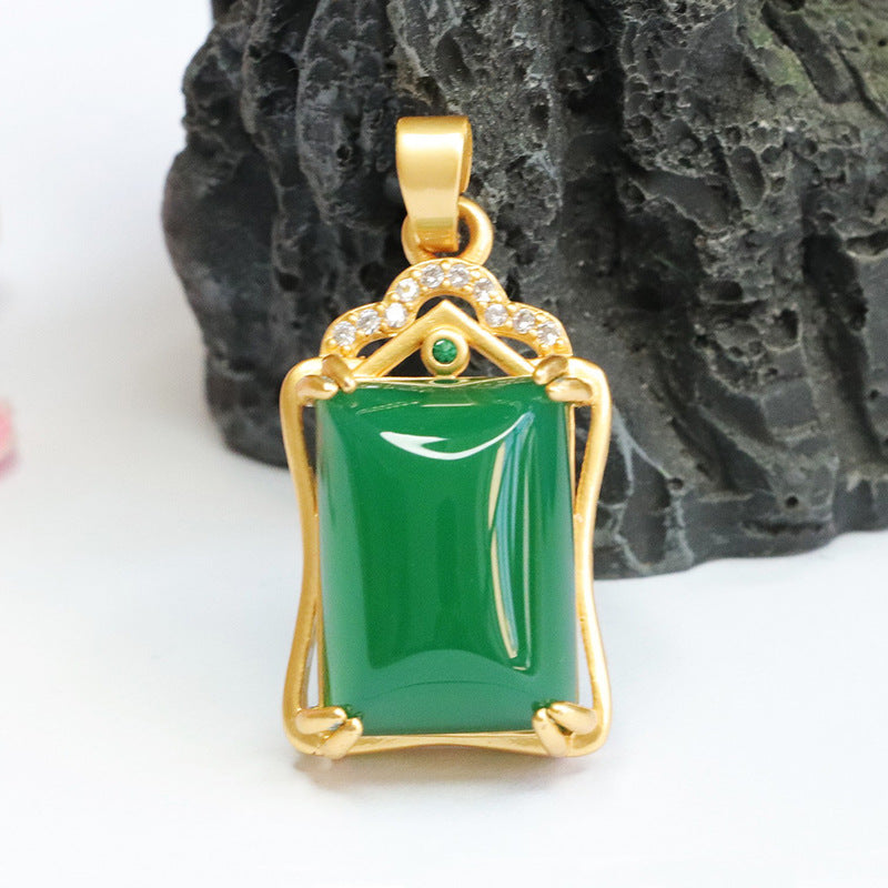 Green Chalcedony Retro Necklace from the Fortune's Favor Collection