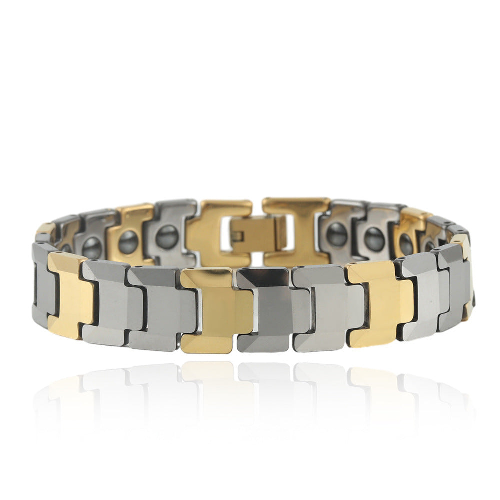 Customizable Punk-Inspired Tungsten Steel Bracelet for Everyone