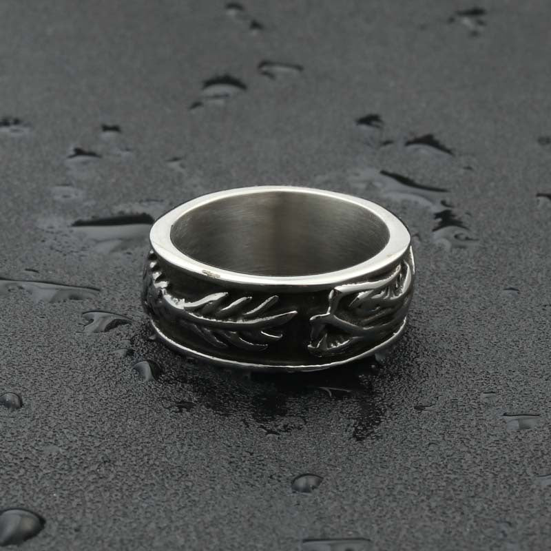 Titanium Steel Dragon Ring for Men - Retro Punk Animal Jewelry