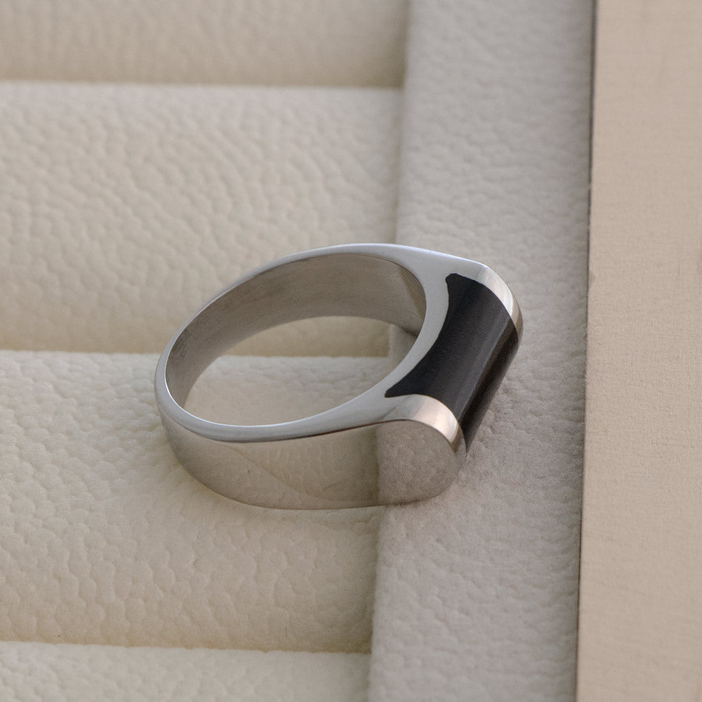 Personalized High-End Titanium Steel Epoxy Ring for Men and Women - European and American Style