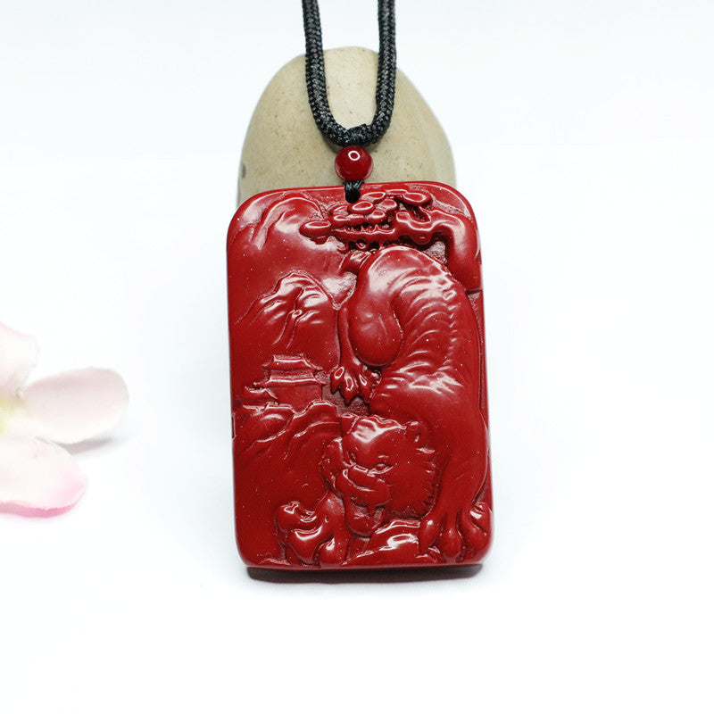 Cinnabar Pendant Carving Tiger Pendant