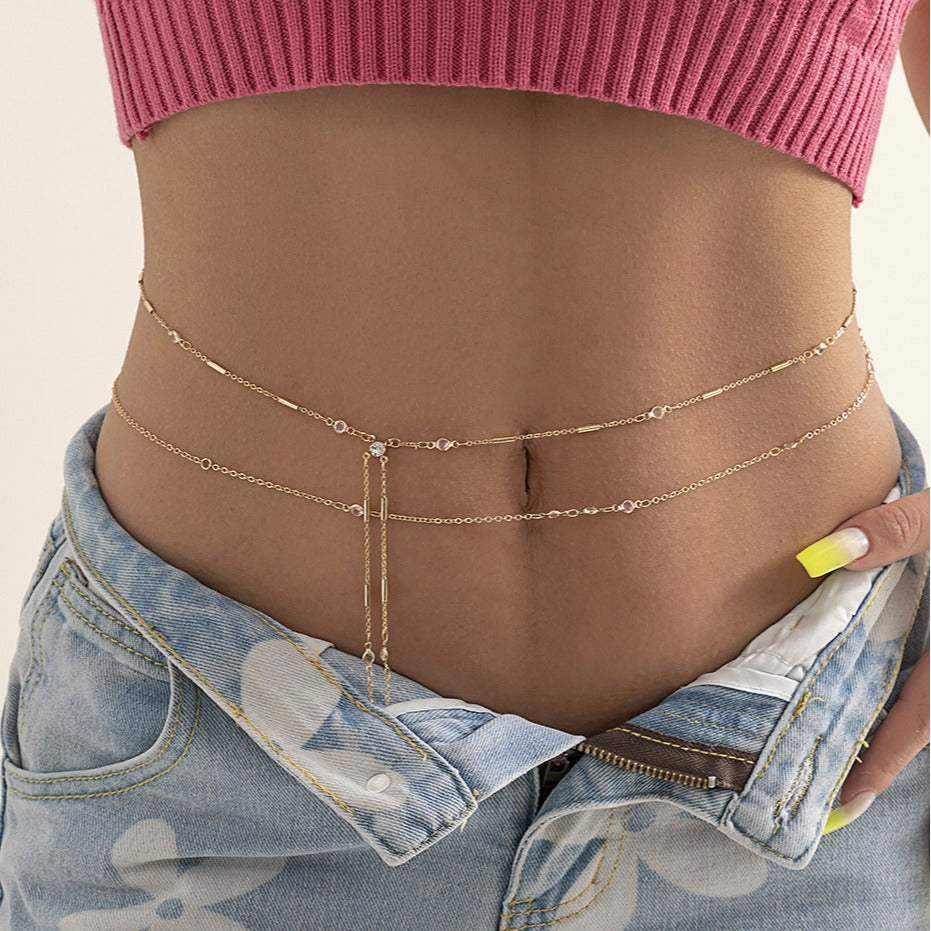 Creative Imitation Crystal Metal Chain Body Chain Necklace for Women from Planderful Vienna Verve Collection